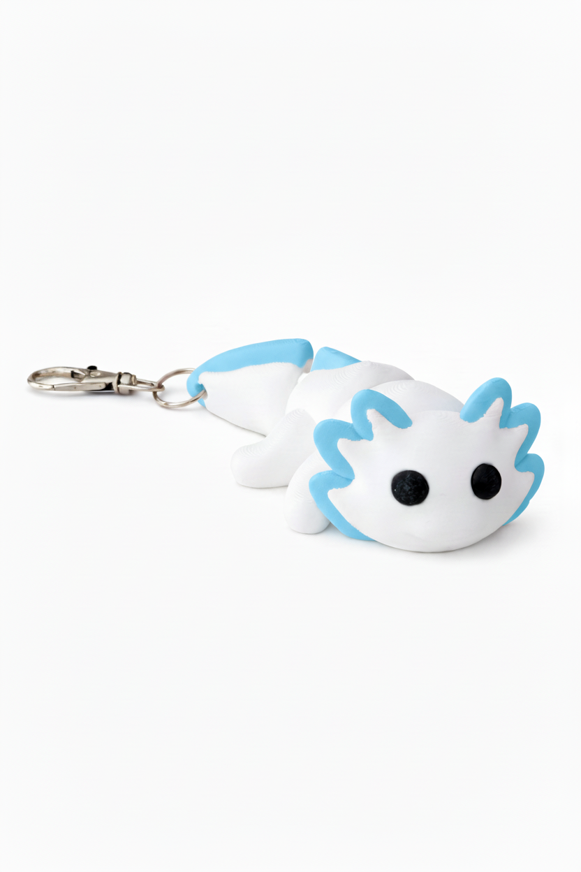 Axolotl Keychain – Baby Blue