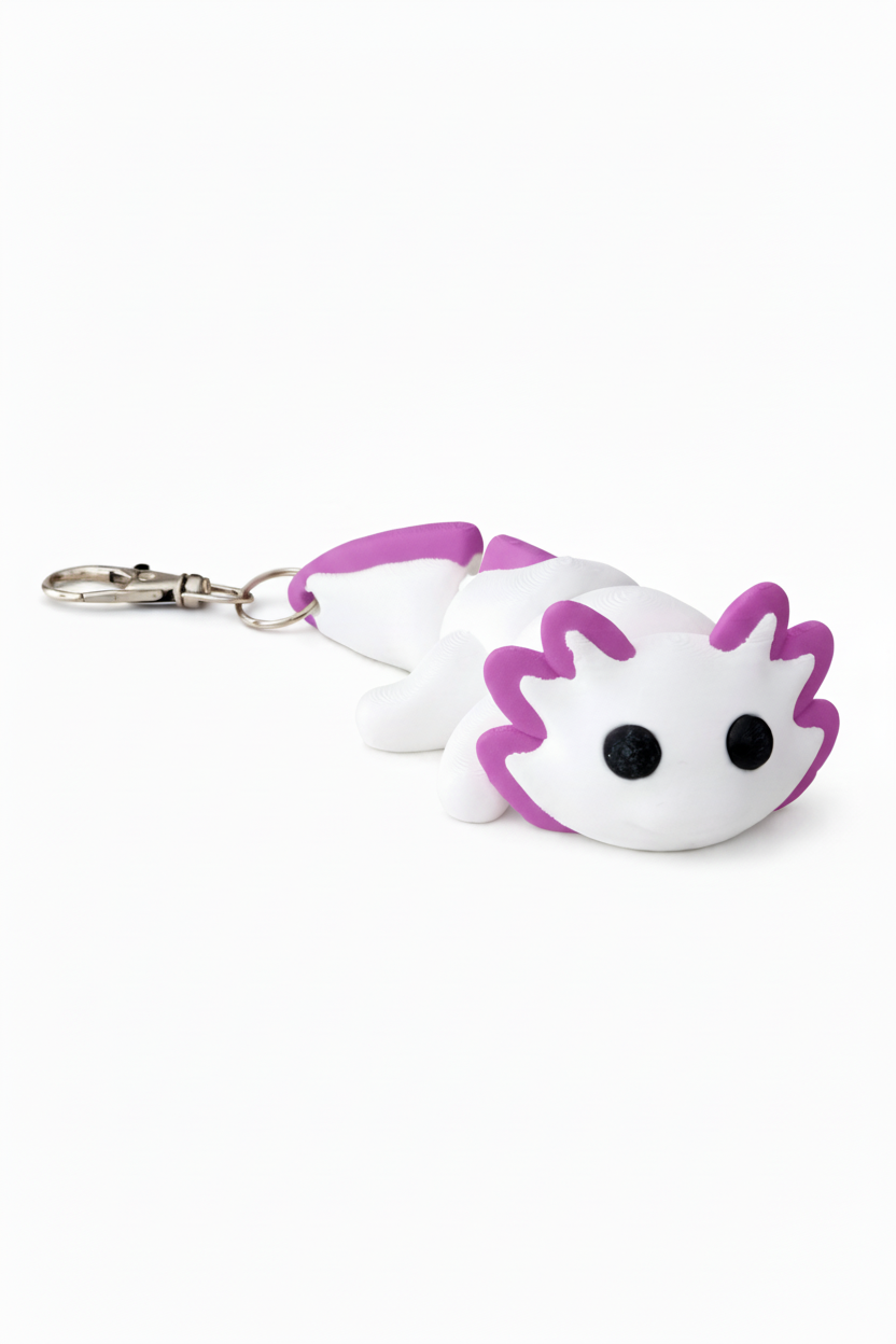Axolotl Keychain - Lavender Purple
